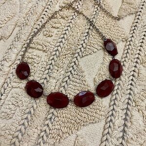 LARGE BEADED/FAUX STONE NECKLACE WITH MATCHING EARRINGS( FREE)